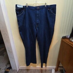 UniFirst Jeans Mens 52x32 Blue Relaxed Straight Denim Work Pants Dark Wash